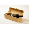 Natural Single Bottle Hinged Wood Wine Box